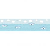 Lovely Kids selbstklebende Kinderzimmer Bordüre Paper Boat Love mit Papierbooten 