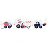 Lovely Kids selbstklebende Kinderzimmer Bordüre Super Tractor mit Traktoren und Baumaschinen 