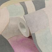 Abstrakte Mustertapete in Rosa Mint Schwarz – Moderne Vliestapete mit Linien 
