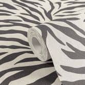 Zebra behang zwart wit - dierenprint patroon behang - Vliesbehang modern 