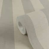 Stripe behang beige grijs - klassiek Vliesbehang met strepen - mat & tijdloos 