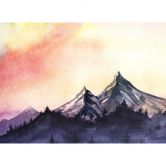foto tapet designwalls i grå og gul non-woven tapet Mountain Paint natur 0 