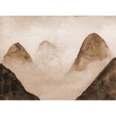 Non-woven tapet Designwalls i beige og sort non-woven tapet Misty Rocks fugle natur 