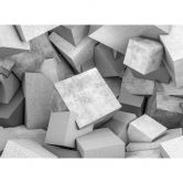 Livingwalls Fototapete Designwalls Concrete Blocks in 3D Optik 