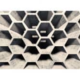 foto tapet Designwalls i grå og sort non-woven tapet HoneycombStructure beton look 