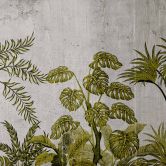 Fototapete Gemälde JungleConcret2 in grau grün - Vliestapete Designwalls 2 - 2,55 x 3,5 m 
