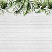 WatercolorLea2 planten behang in grijs groen - vliesbehang Designwalls 2 - 2,55 x 3,5 m 