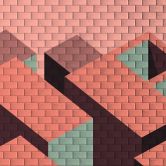 Fototapete Geometrisch GraphicTiles1 rosa taupe - Vliestapete Designwalls 2 - 2,55 x 3,5 m 