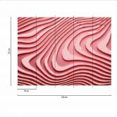 GeometricWave2 design wallpaper in red white - non-woven wallpaper Designwalls 2 - 2.55 x 3.5 m 