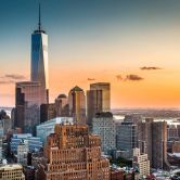 tapet arkitektur ManhattanSkyli blågrå - non-woven tapet Designwalls 2 - 2,55 x 3,5 m 