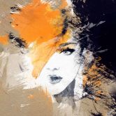 Fototapete Kunst ArtisticFace in beige schwarz - Vliestapete Designwalls 2 - 2,55 x 3,5 m 
