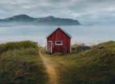 Fototapete Natur NordicCottage in grau grün - Vliestapete Designwalls 2 - 2,55 x 3,5 m 