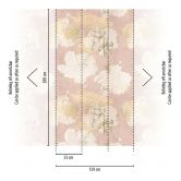 Papier peint floral pastel rose beige - papier peint intissé motif fleurs - papier peint romantique 