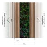 Papier peint photo avec plantes et panneaux de bois - papier peint intissé design naturel - papier peint salon 