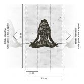 Papier peint photo silhouette de yoga avec slogan - papier peint intissé méditation - design mural contemporain 