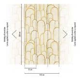 Art deco photo wallpaper with gold elements - non-woven wallpaper, vintage design - living room wallpaper 