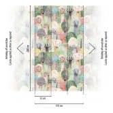 wall mural with colourful forest motif - non-woven wallpaper for children's rooms - playful tree design 