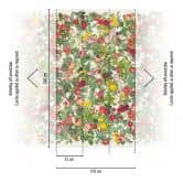 Fototapete Blumenwiese Bunt Grün - Vliestapete mit floralen Motiven - Romantisches Design 