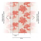 Baum-Tapete Rot Beige - Vliestapete mit Naturmotiv für Wohnzimmer & Schlafzimmer 