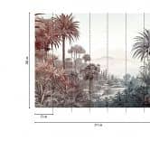 Papier peint Paysage tropical Marron Vert - papier peint intissé avec motif végétal pour le salon 