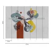 Fototapete Vögel Bunt Grafik - Vliestapete mit Natur- und Blumenmotiv für Wohnzimmer 