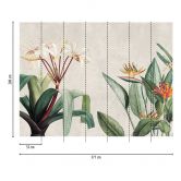 Fototapete Tropische Pflanzen Beige Grün - Vliestapete mit exotischem Blumenmotiv 