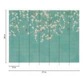 Kersenbloesem turquoise - vliesbehang met bloemenpatroon en vogels 
