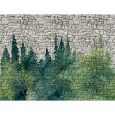 Livingwalls Tapete in Steinoptik Metropolitan Stories THE WALL Vliestapete mit Wald Motiv grün, grau 