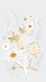 Fototapete Blumen grau gelb - Vliestapete Floral Livingwalls - matt und glatt 