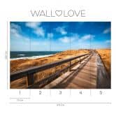 Strand-Fototapete Steg Dünen Blau Braun – Vliestapete 3,75 m x 2,50 m Meermotiv 