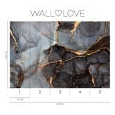 Abstract marble wallpaper black gray gold - non-woven wallpaper 3,75 m x 2,50 m modern 