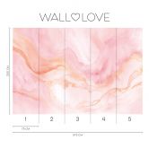 Marble wallpaper pink apricot - non-woven wallpaper 3,75 m x 2,50 m abstract soft 