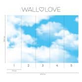 Sky wallpaper clouds blue white - non-woven wallpaper 3,75 m x 2,50 m friendly bright 