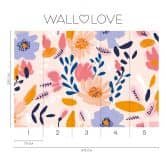 Fototapete Blumen Modern Rosa Bunt 3,75 x 2,50 m - Mustertapete Vlies floral 