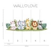 Safari animals baby room wallpaper green white 3,75 x 2,50 m - non-woven children's wallpaper 