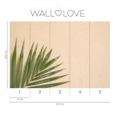 Palmblatt-Fototapete Beige Grün – 3,75 x 2,50 m – Naturmotiv Vliestapete modern 