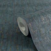 Strukturtapete mit 3D-Effekt Blau Braun – Vliestapete modern  