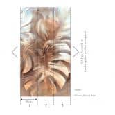 Fototapete Monstera-Blätter Beige Gold – Tropisches Design glänzend – erweiterbar 