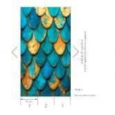 Fototapete Schuppenoptik Gold Blau – Struktur-Look modern – Vliestapete erweiterbar 