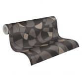 Tapete Vintage Design Schwarz Beige - Schlafzimmer Vliestapete 