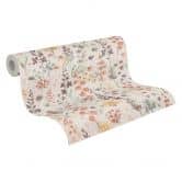 Papier peint fleurs aquarelle beige marron - papier peint à motifs tons naturels - papier peint intissé 