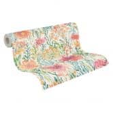Papier peint fleuri Aquarelle Multicolore Vert - papier peint intissé floral - printanier 