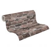 Backsteintapete Grau Braun Beige - Vliestapete Steinoptik - Industrial Tapete 