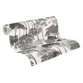 Non-woven wallpaper forest trees palm trees gray black white metallic wallpaper wallpaper nature 
