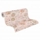 Pflanzentapete Beige Rosa - Florale Tapete Klassisch - Naturtapete 