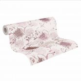 bloemen behang abstract wit paars - bloemen behang - natuurlijk woonkamer behang 