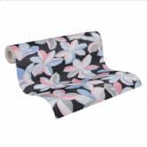 Blumentapete Schwarz Silber - Tapete Floral Hawaii - Designertapete Natur 