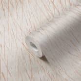papier peint Hygge texturé en gris et cuivre papier peint intissé avec motif naturel métallisé 