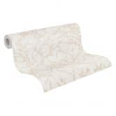 Florale Tapete mit Ranken Creme Braun Beige – Vliestapete zart strukturiert 