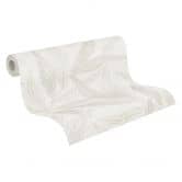 Pflanzen-Tapete Beige Creme Grau – Vliestapete mit feinem Blattmuster matt 